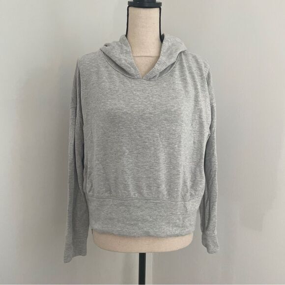 Offline by Aerie Gray Medium Cropped Athleisure Sweatshirt Preppy Lounge Hoodie - Picture 1 of 13